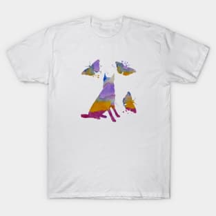 Belgian Shepherd Art, Malinois With Butterflies T-Shirt